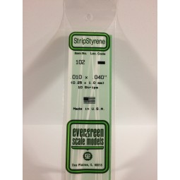 Wand 0.25x1.0x350mm Ref: 102 - Evergreen - S1370102