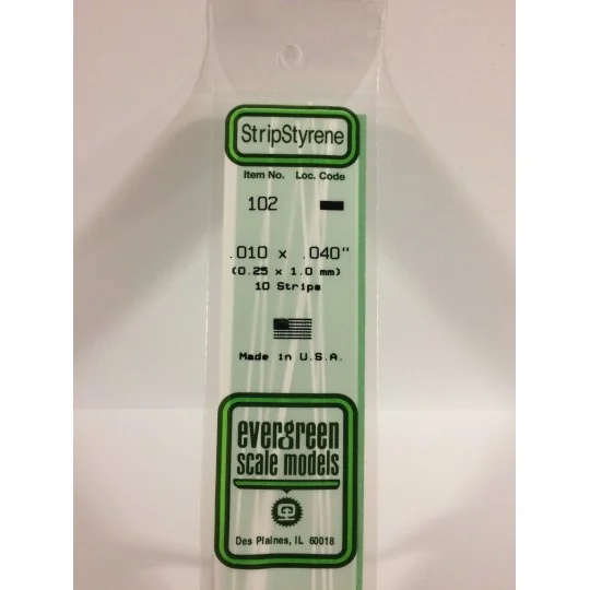 Baguette 0.25x1.0x350mm Ref : 102 - Evergreen Evergreen S1370102 - 1 S1370102-Baguette 0.25x1.0x350mm Ref : 102 - Evergreen - S1370102