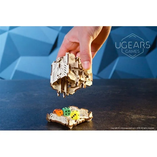 UG-70069-UGEARS 3D wood dice tower - UG-70069