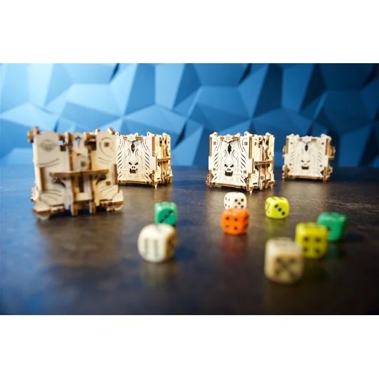 UG-70069-UGEARS 3D wood dice tower - UG-70069