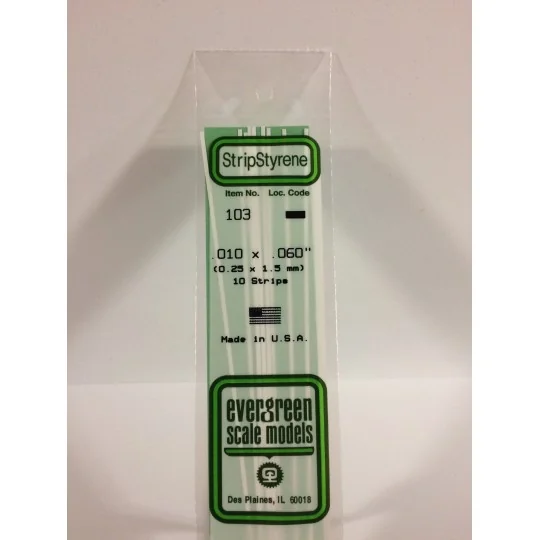 Baguette 0.25x1.5x350mm Ref : 103 - Evergreen Evergreen S1370103 - 1 S1370103-Baguette 0.25x1.5x350mm Ref : 103 - Evergreen - S1370103
