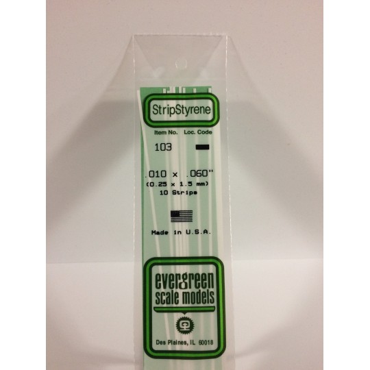 Wand 0.25x1.5x350mm Ref: 103 - Evergreen - S1370103 S1370103-Wand 0.25x1.5x350mm Ref: 103 - Evergreen - S1370103