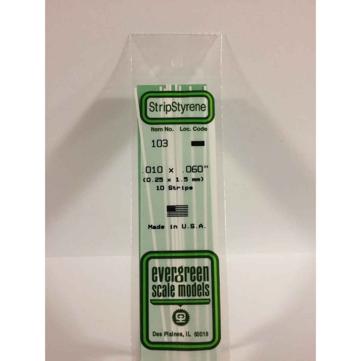 Wand 0.25x1.5x350mm Ref: 103 - Evergreen - S1370103 - S1370103