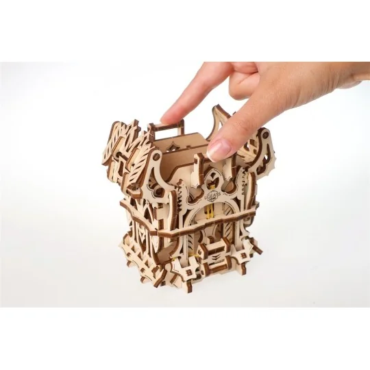 UG-70069-UGEARS 3D wood dice tower - UG-70069