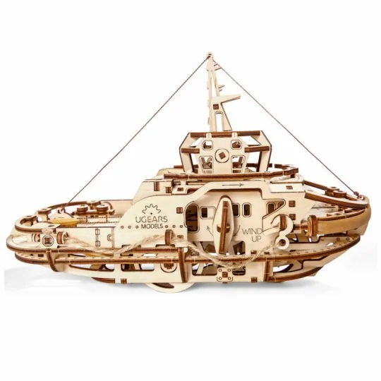 Bâteau remorqueur 3D bois UGEARS UGEARS UG-70078 - 2 UG-70078-Bâteau remorqueur 3D bois UGEARS - UG-70078