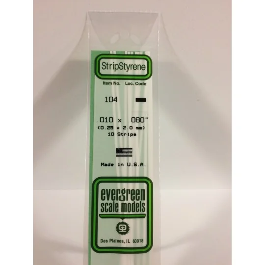 S1370104-Baguette 0.25x2.0x350mm Ref : 104 - Evergreen - S1370104