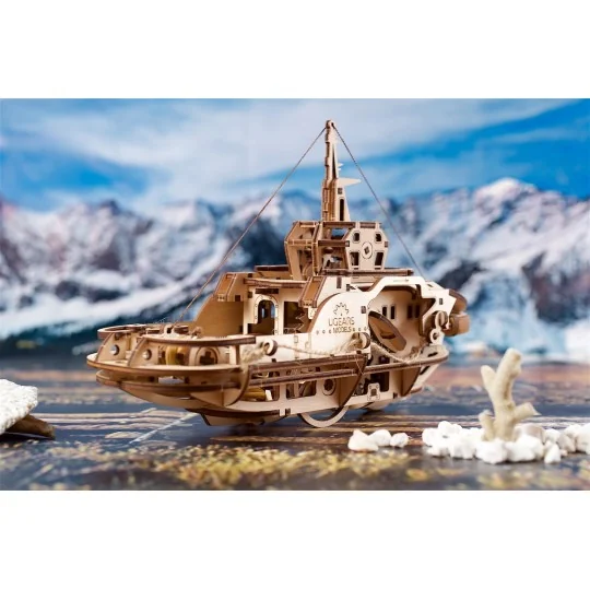 UG-70078-UGEARS 3D wood tugboat - UG-70078