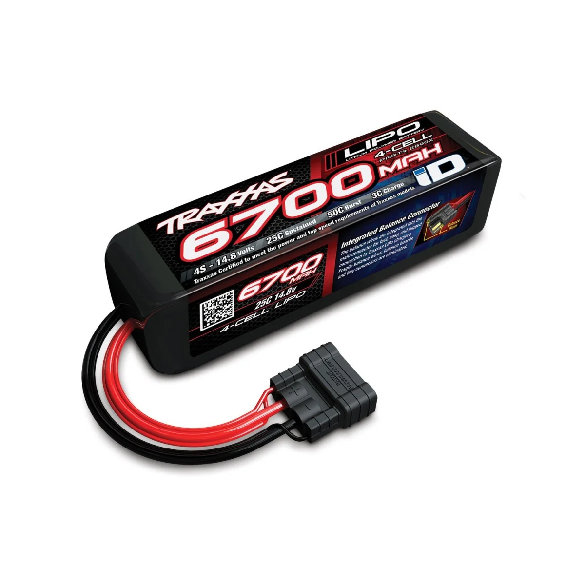 LiPo 4S 14.8V 6700mAh 25C ID Traxxas Traxxas TRX-2890X - 1 LiPo 4S 14.8V 6700mAh 25C ID Traxxas Traxxas TRX-2890X - 1