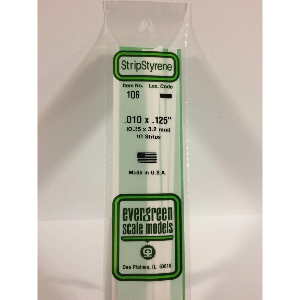 Baguette 0.25x3.2x350mm Ref : 106 - Evergreen Evergreen S1370106 - 1