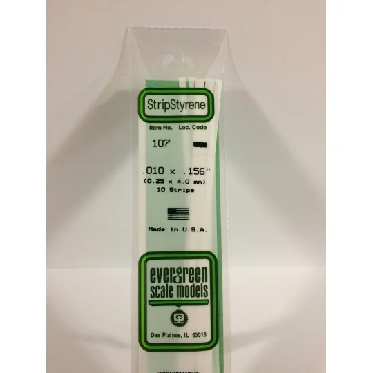 S1370107-Baguette 0.25x4.0x350mm Ref : 107 - Evergreen - S1370107