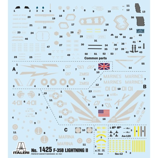 I1425-Avion Jet F-35B Lightning II STOVL 1/72 Italeri