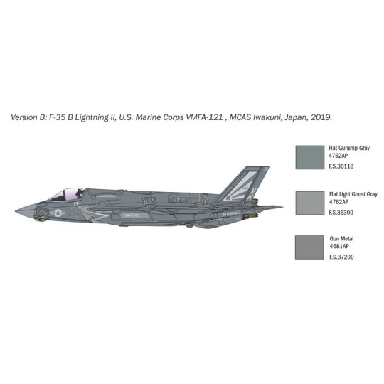 Jet F-35B Lightning II STOVL 1:72 Italeri Aircraft Italeri I1425 - 5 I1425-Jet F-35B Lightning II STOVL 1:72 Italeri Aircraft - I1425