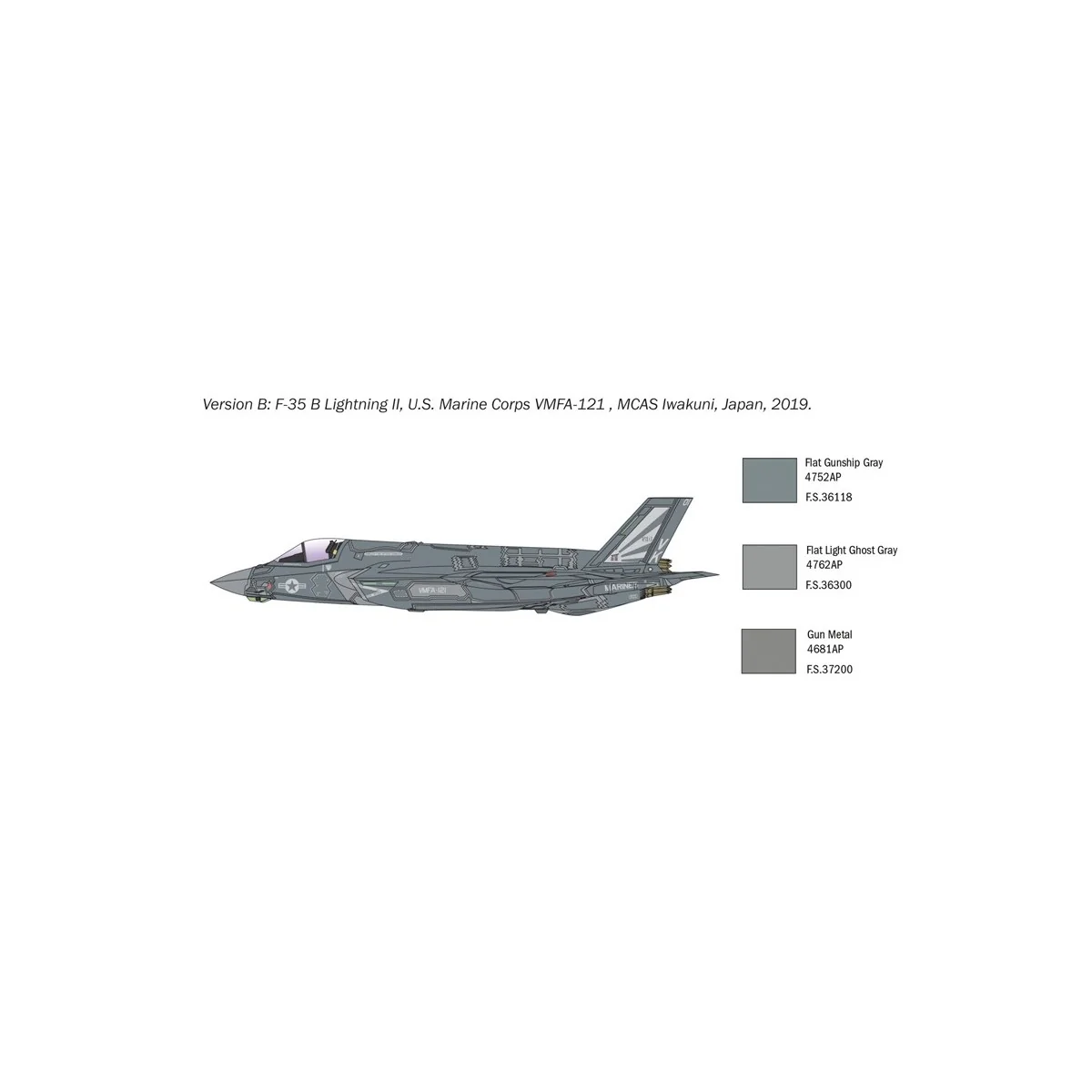Jet F-35B Lightning II STOVL 1:72 Italeri Aircraft Italeri I1425 - 5 Jet F-35B Lightning II STOVL 1:72 Italeri Aircraft Italeri I1425 - 5
