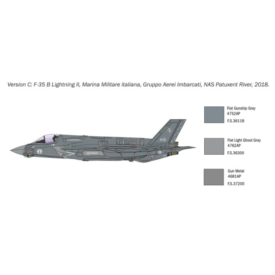 I1425-Avion Jet F-35B Lightning II STOVL 1/72 Italeri