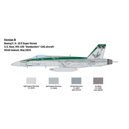 I2791-Airplane F/A-18 E Super Hornet 1/48 Italeri