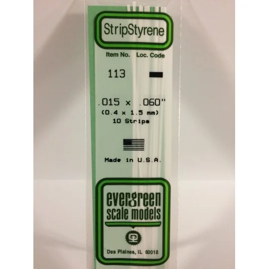S1370113-Baguette 0.38x1.5x350mm Ref : 113 - Evergreen - S1370113
