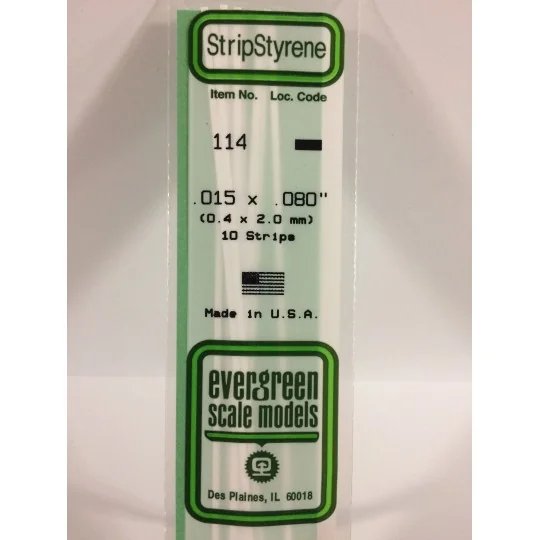 S1370114-Baguette 0.38x2.0x350mm Ref : 114 - Evergreen - S1370114