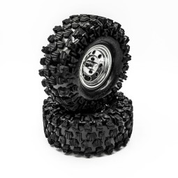 Crawler Tires 1.9 Climber - Bedlock Chrome Rims 1/10 - Hobbytech Hobbytech HT-SU1802002 - 1