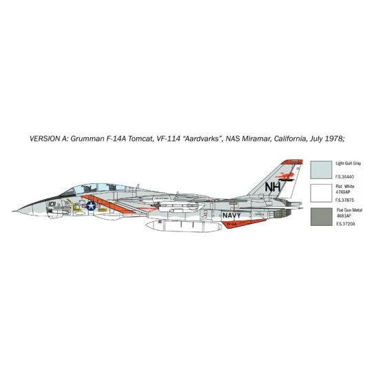 F-14A Tomcat 1/72 Italeri Aircraft Italeri I1414 - 4 I1414-F-14A Tomcat 1/72 Italeri Aircraft - I1414