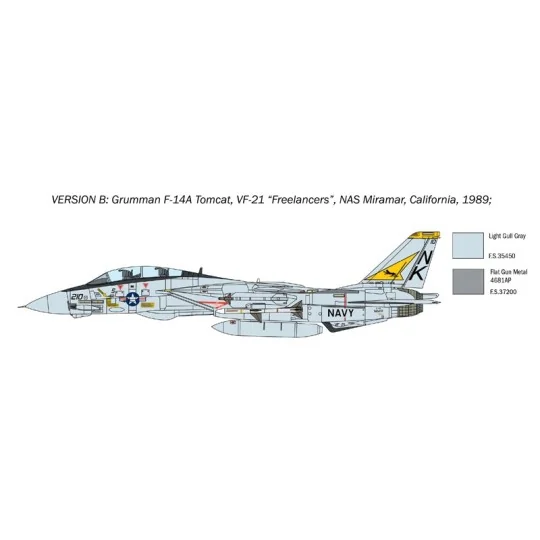 F-14A Tomcat 1/72 Italeri Aircraft Italeri I1414 - 5 I1414-F-14A Tomcat 1/72 Italeri Aircraft - I1414