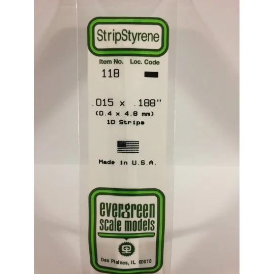 S1370118-Baguette 0.38x4.8x350mm Ref : 118 - Evergreen - S1370118