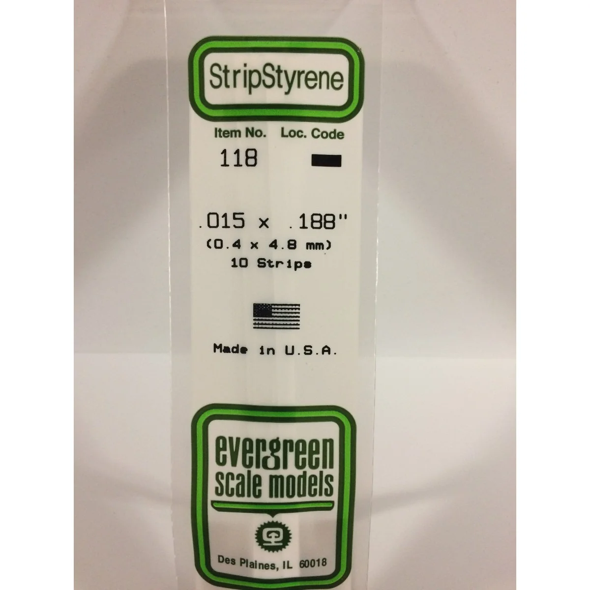 Wand 0.38x4.8x350mm Ref: 118 - Evergreen - S1370118