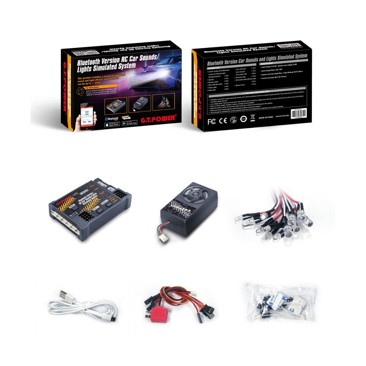 Bruiteur moteur + éclairage voitures Bluetooth GT-Power GT-Power GT-CARSOUND+LED - 16