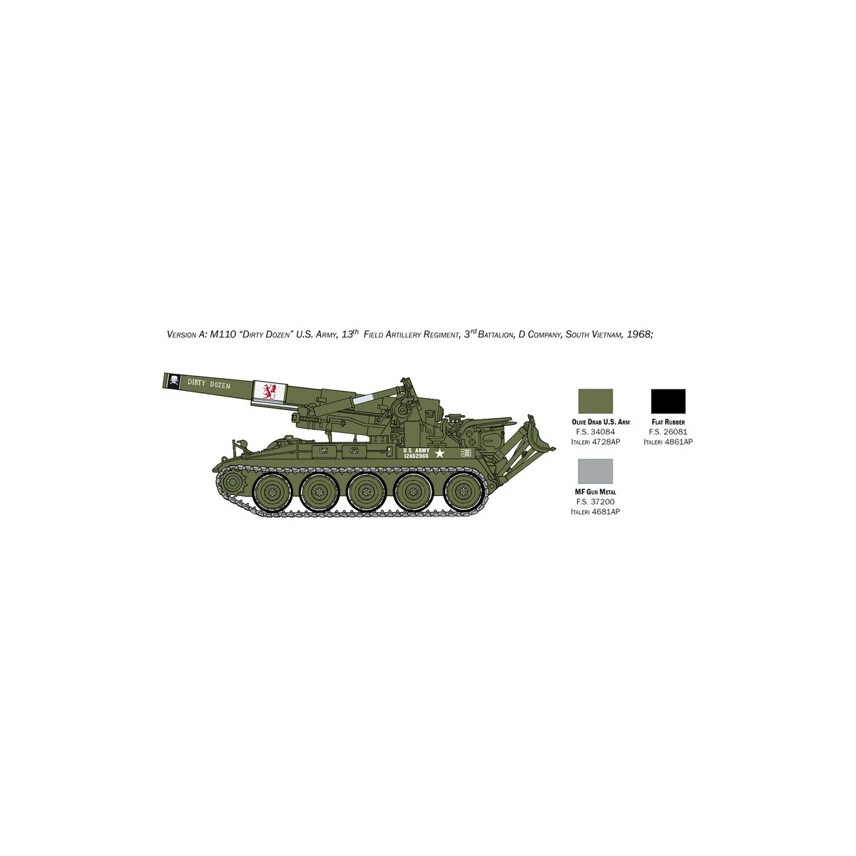 Obusier Automoteur M110 1/35 Italeri Italeri I6574 - 4 Obusier Automoteur M110 1/35 Italeri Italeri I6574 - 4