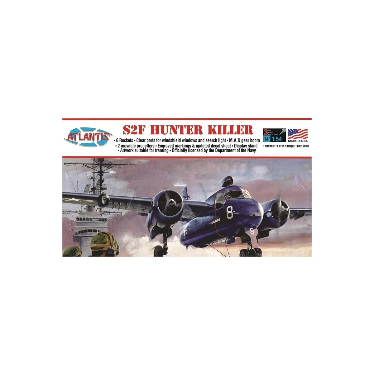 Avion S2F Hunter Killer 1/54 Atlantis Atlantis Models A145 - 1 Avion S2F Hunter Killer 1/54 Atlantis Atlantis Models A145 - 1