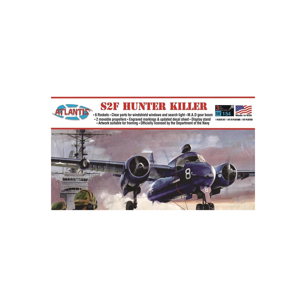 Aircraft S2F Hunter Killer 1:54 Atlantis Atlantis Models A145 - 1 Aircraft S2F Hunter Killer 1:54 Atlantis Atlantis Models A145 - 1