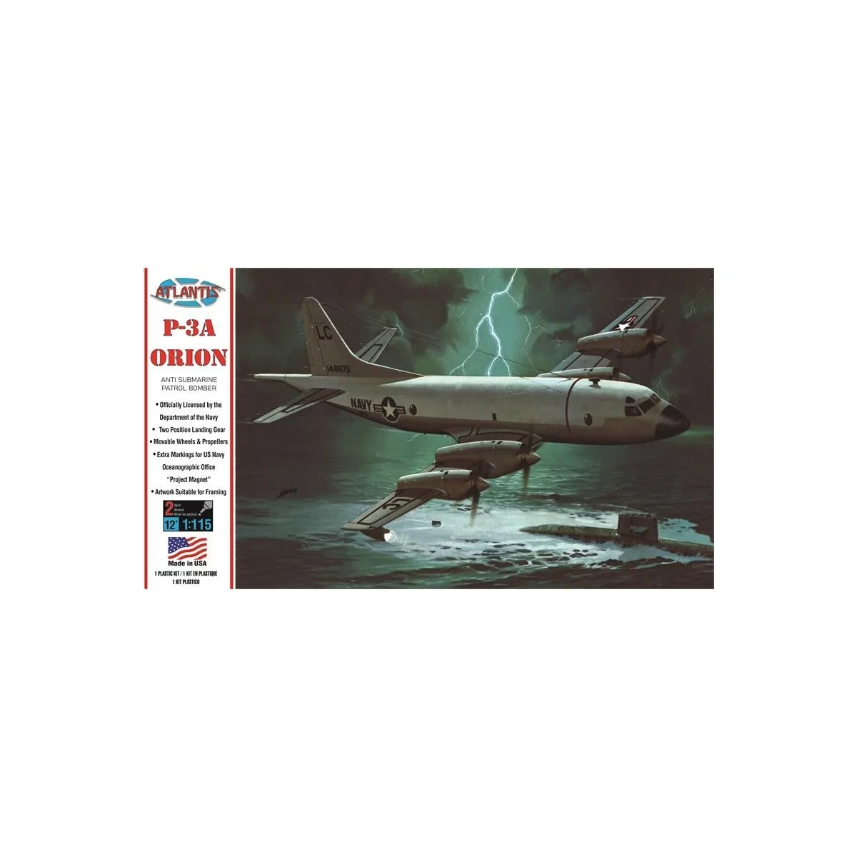 Avion P-3A Orion 1/115 Atlantis Atlantis Models H163 - 1 Avion P-3A Orion 1/115 Atlantis Atlantis Models H163 - 1