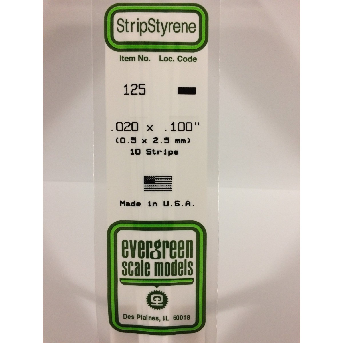 Baguette 0.50x2.5x350mm Ref : 125 - Evergreen Evergreen S1370125 - 1