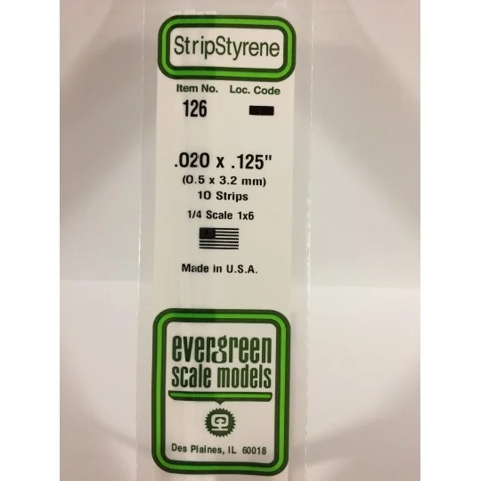 S1370126-Baguette 0.50x3.2x350mm Ref : 126 - Evergreen - S1370126