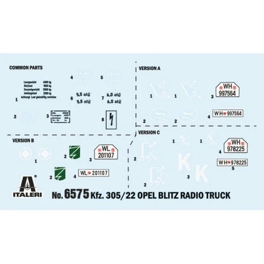 Truck Opel Blitz Radio 1/35 Italeri Italeri I6575 - 6 I6575-Truck Opel Blitz Radio 1/35 Italeri - I6575