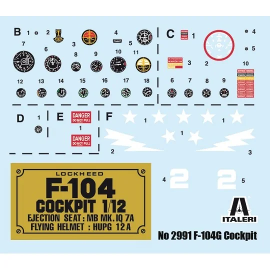Cockpit F-104G Starfighter 1:12 Italeri Italeri I2991 - 3 I2991-Cockpit F-104G Starfighter 1:12 Italeri - I2991