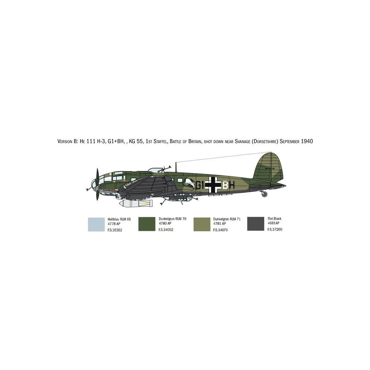 Heinkel He111H Bat. d'Angleterre 1/72 Italeri Italeri I1436 - 5