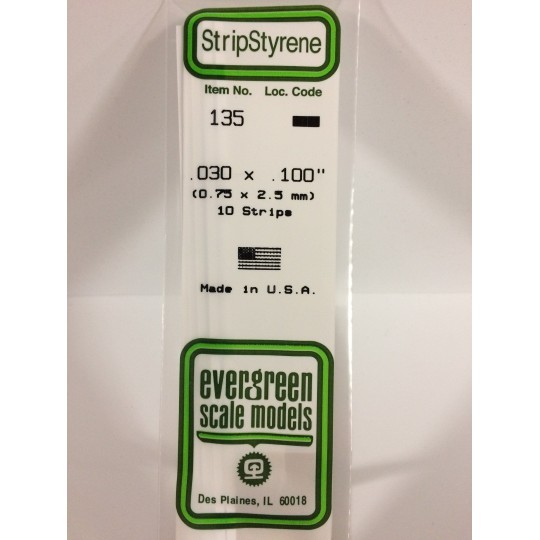 Wand 0.75x2.5x350mm Ref: 135 - Evergreen - S1370135 S1370135-Wand 0.75x2.5x350mm Ref: 135 - Evergreen - S1370135