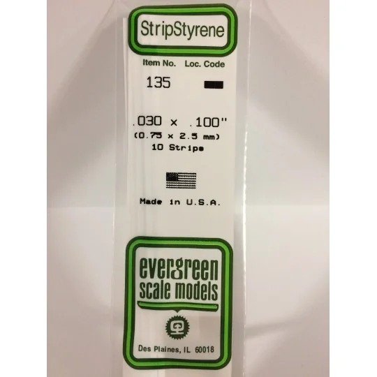 Wand 0.75x2.5x350mm Ref: 135 - Evergreen - S1370135 - S1370135 S1370135-Wand 0.75x2.5x350mm Ref: 135 - Evergreen - S1370135