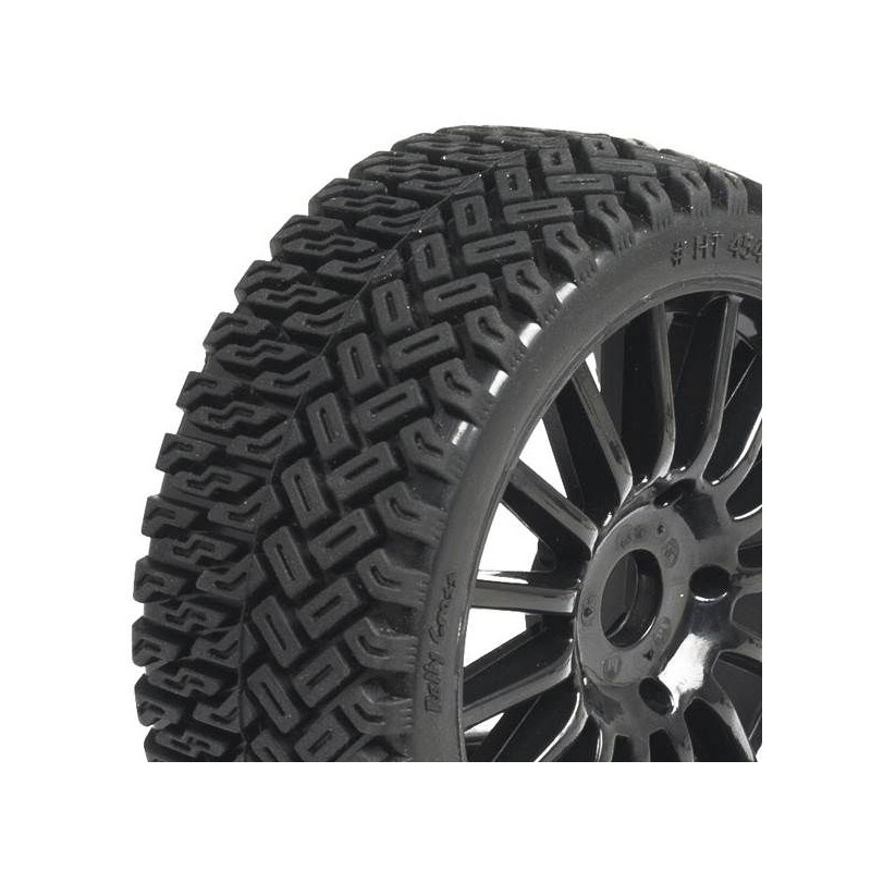 Hobbytech TT 1/8 black spoke rim Rallycross tyres Hobbytech HTR-T454B - 1