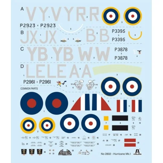 I2802-Hurricane Mk.I Bat. d'Angleterre 1/48 Italeri - I2802