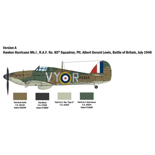 Hurricane Mk.I Bat. England 1/48 Italeri Italeri I2802 - 4 I2802-Hurricane Mk.I Bat. England 1/48 Italeri - I2802