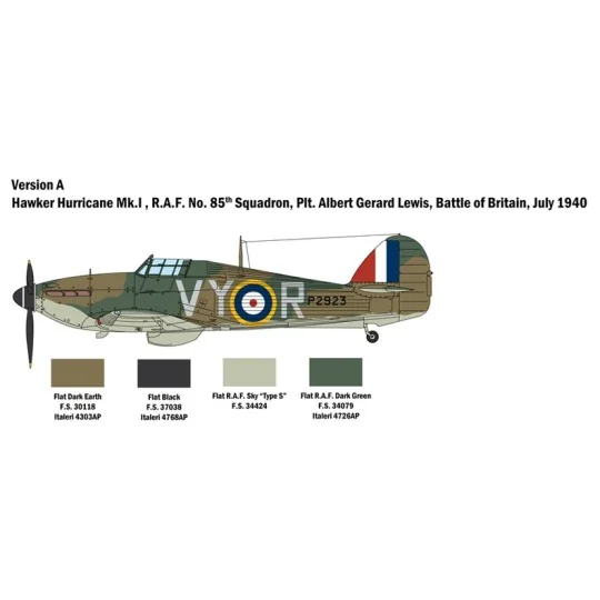 Hurricane Mk.I Bat. England 1/48 Italeri Italeri I2802 - 4 I2802-Hurricane Mk.I Bat. England 1/48 Italeri - I2802