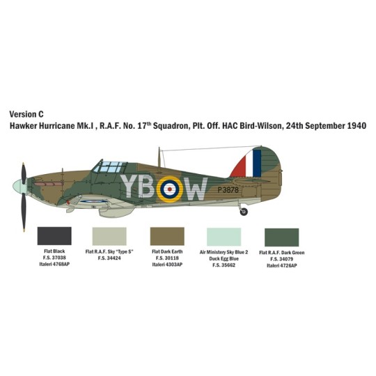 Hurricane Mk.I Bat. England 1/48 Italeri Italeri I2802 - 6 I2802-Hurricane Mk.I Bat. England 1/48 Italeri - I2802