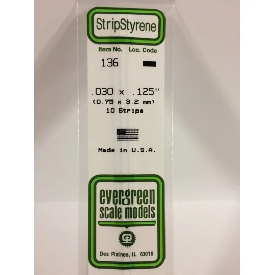 S1370136-Wand 0.75x3.2x350mm Ref: 136 - Evergreen - S1370136