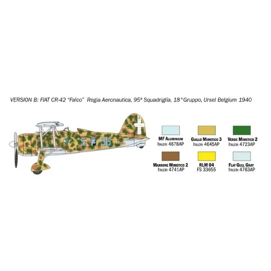 Aircraft FIAT CR.42 Falco Bat. England 1:72 Italeri Italeri I1437 - 5 I1437-Aircraft FIAT CR.42 Falco Bat. England 1:72 Italeri - I1437