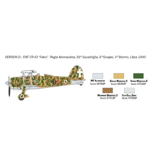 Aircraft FIAT CR.42 Falco Bat. England 1:72 Italeri Italeri I1437 - 7 I1437-Aircraft FIAT CR.42 Falco Bat. England 1:72 Italeri - I1437