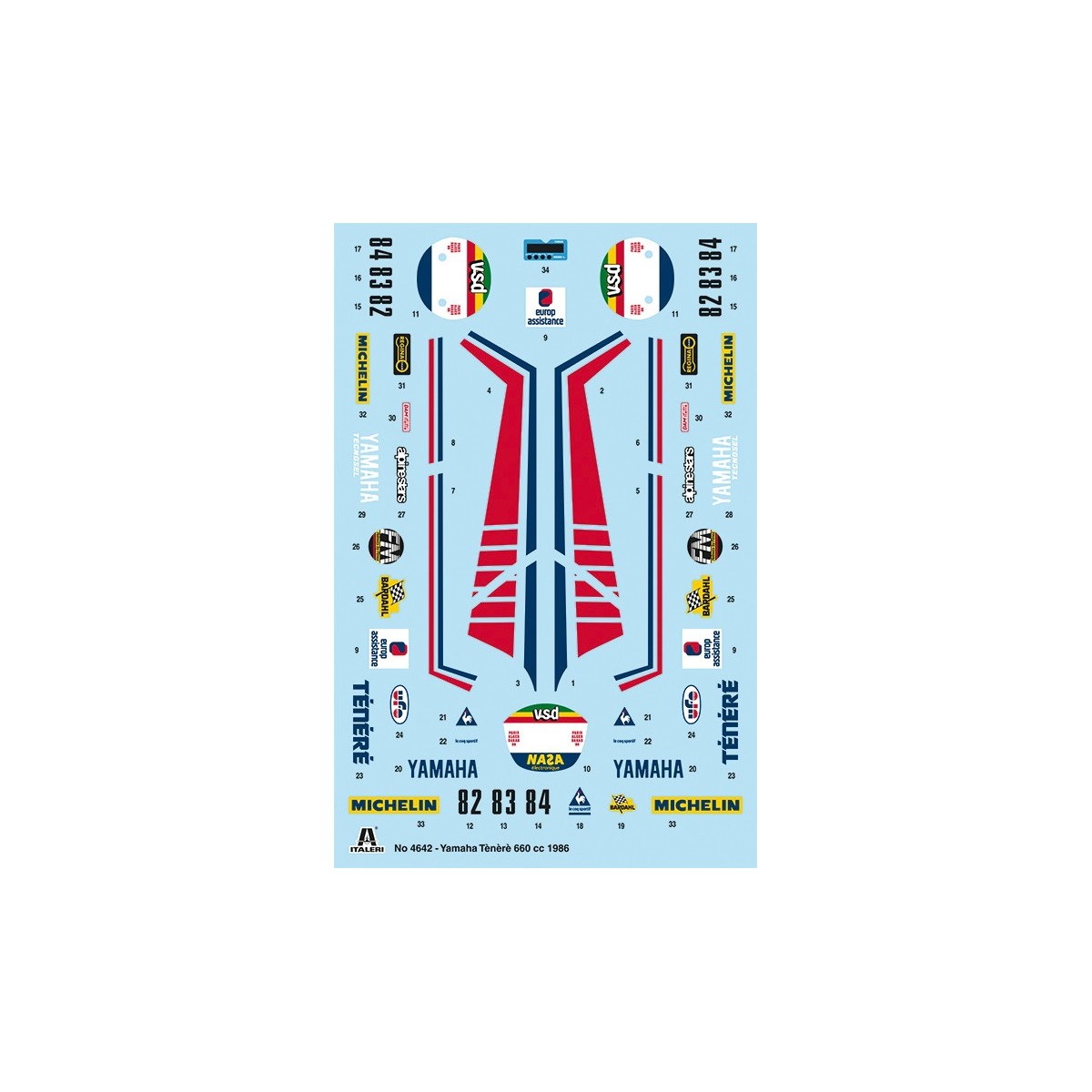 YAMAHA Ténéré 660cc Paris Dakar 1986 1/9 Italeri Italeri I4642 - 3