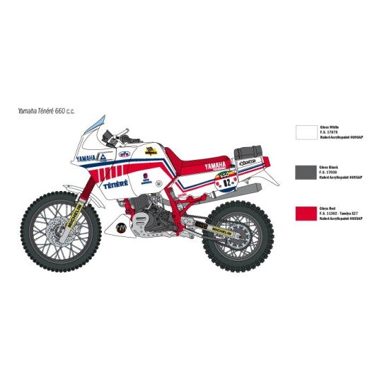 YAMAHA Ténéré 660cc Paris Dakar 1986 1/9 Italeri Italeri I4642 - 4 I4642-YAMAHA Ténéré 660cc Paris Dakar 1986 1/9 Italeri - I4642