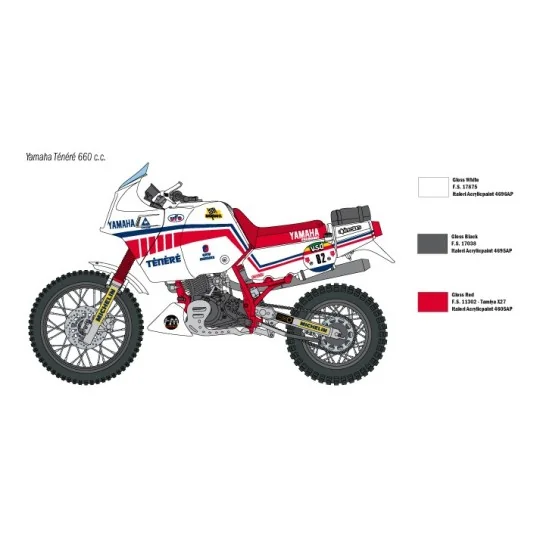 YAMAHA Ténéré 660cc Paris Dakar 1986 1/9 Italeri Italeri I4642 - 4 I4642-YAMAHA Ténéré 660cc Paris Dakar 1986 1/9 Italeri - I4642