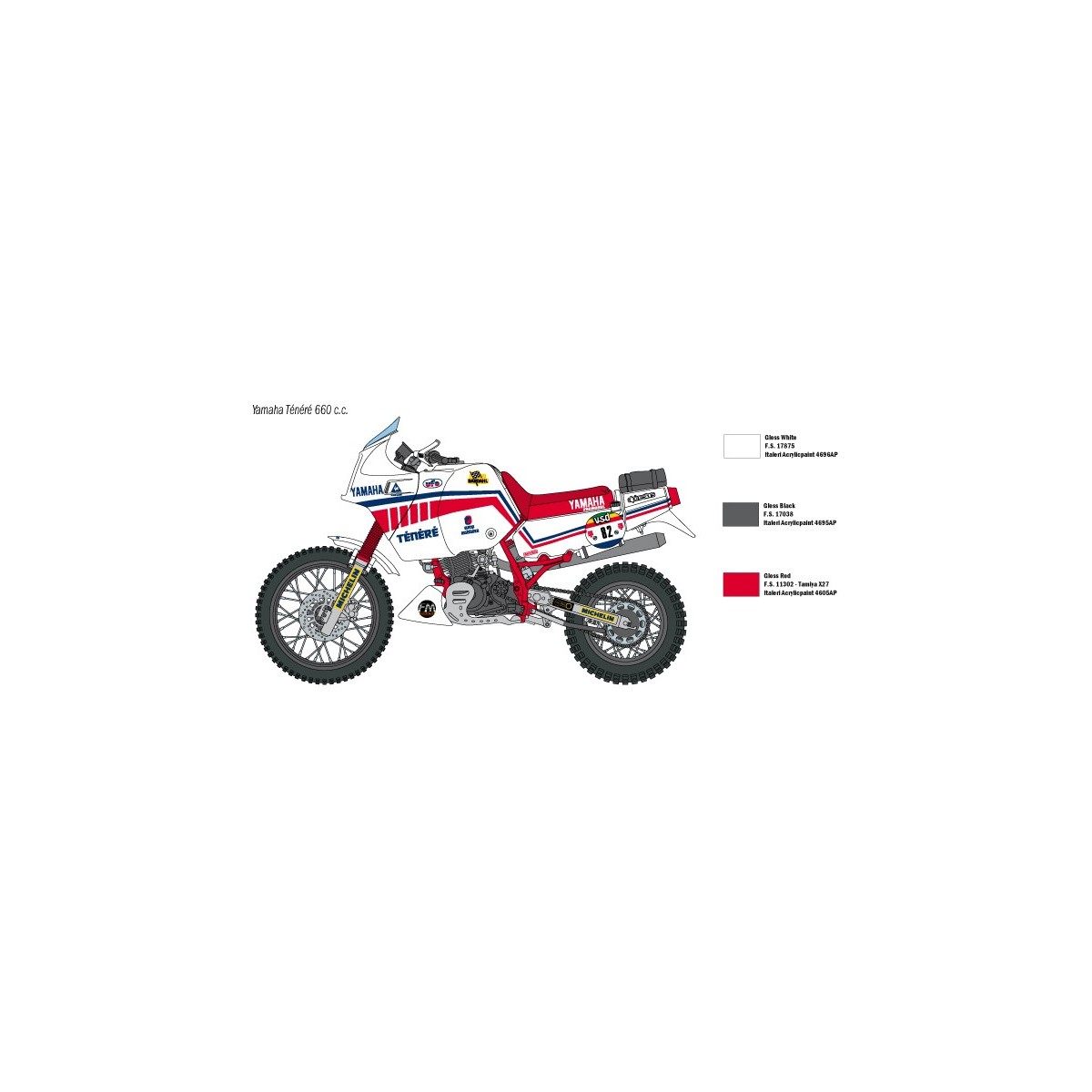 YAMAHA Ténéré 660cc Paris Dakar 1986 1/9 Italeri Italeri I4642 - 4 YAMAHA Ténéré 660cc Paris Dakar 1986 1/9 Italeri Italeri I4642 - 4